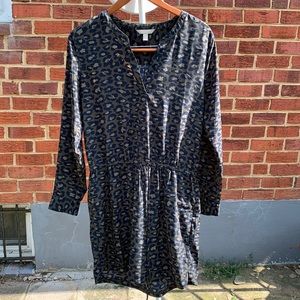 Banana Republic Casual Long Sleeved Leopard Print Dress with Pockets 10